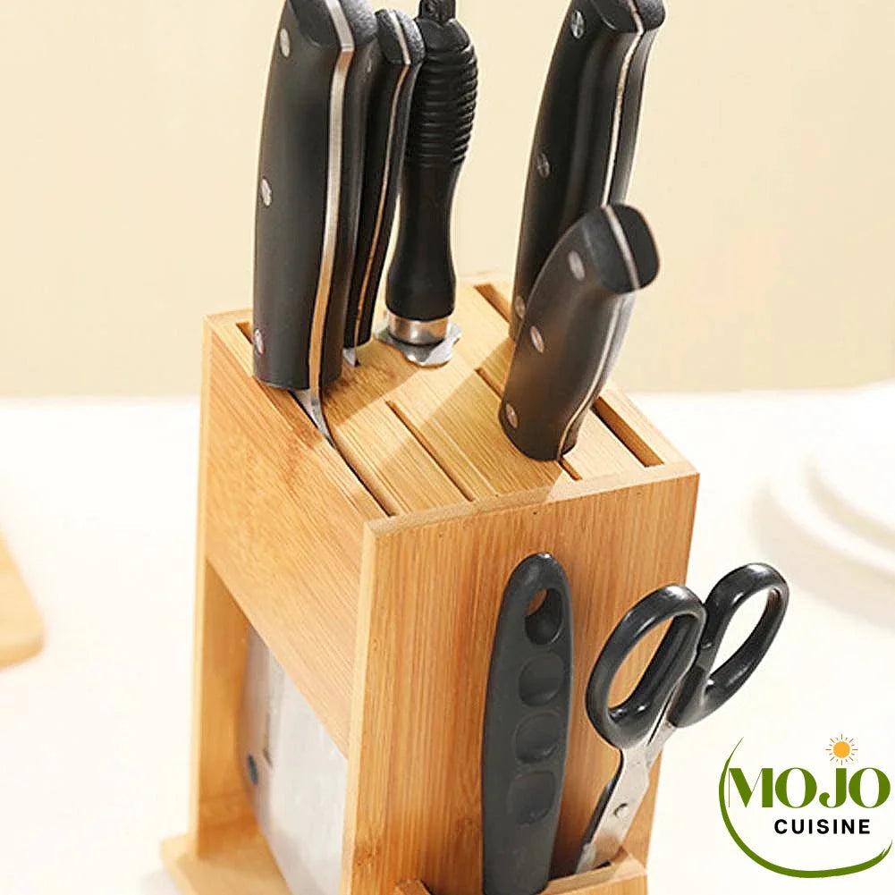 Bloc Couteaux De Cuisine Rond - Porte Couteaux Vide Blanc Gain De Place - Rangement 15 Couteaux