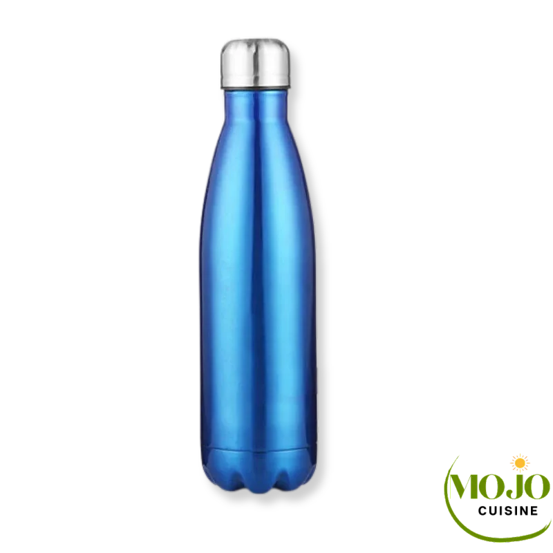 Gourde Isotherme Olerd 2,5 Litres - Bleu, Maintient 24h Chaud/froid, Avec Gobelets Inclus