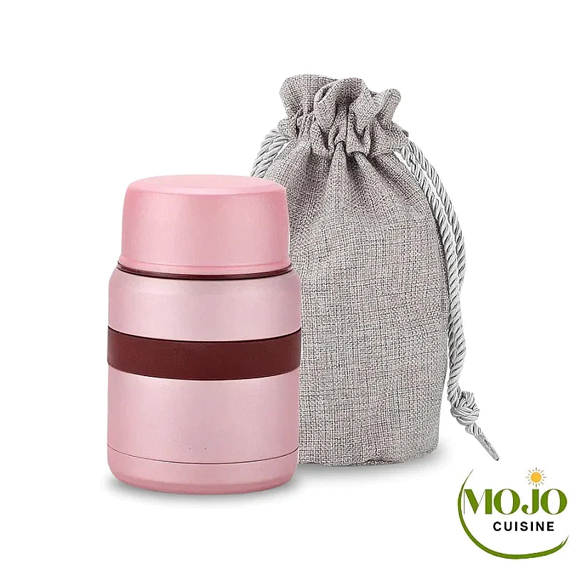 Milltrip Lunch Box Isotherme 0,7L en Acier Inoxydable - Style Coréen & Scandinave, Pour Nouilles, Riz & Repas Chauds Froids - Ouverture Large & Couvercle Étanche (Rose