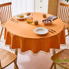Nappe ronde Runden Orange Franges 2