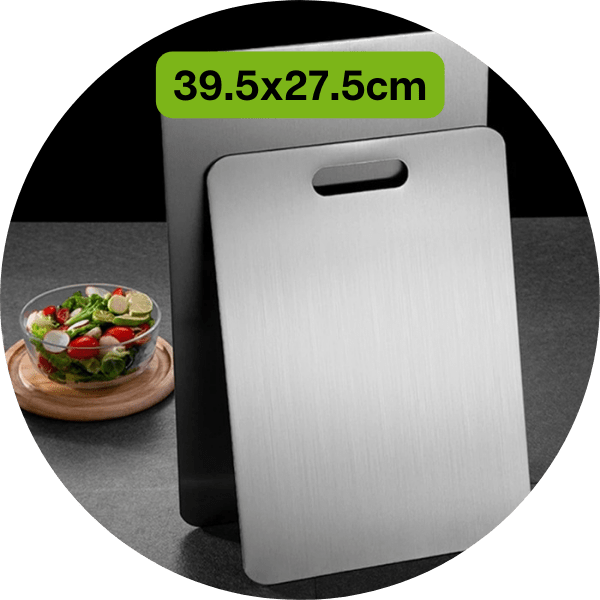 Planche à Découper en Inox - Antidérapante avec Bord de Protection Planche à Découper en Inox - Antidérapante avec Bord de Protection