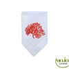 Serviette de table brodée Corail rouge 1