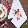 Serviette de table noel Rouge Gorge et neige 2