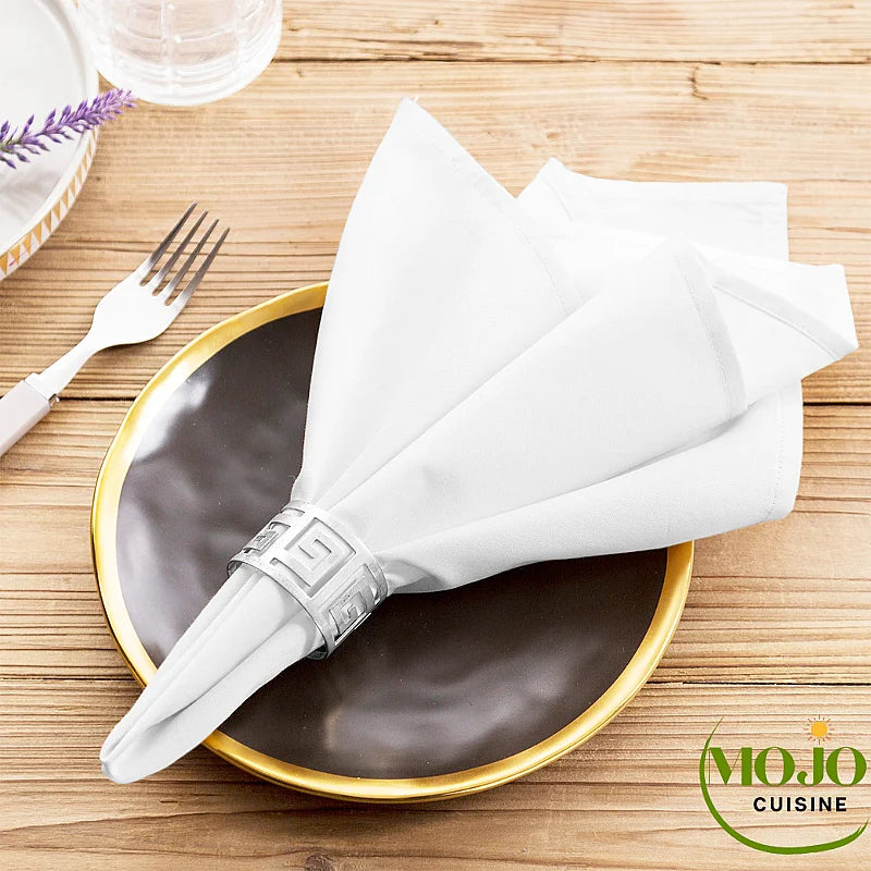 Lot De 100 Serviettes De Table Blanches Et Dorées 33x33cm - Parfaites Pour Fêtes Et Cocktails