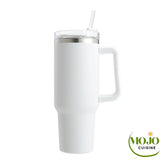 Mug isotherme avec paille Mega Tasse Blanc Isotherme