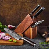 Set couteaux damas Bloc Forge 2