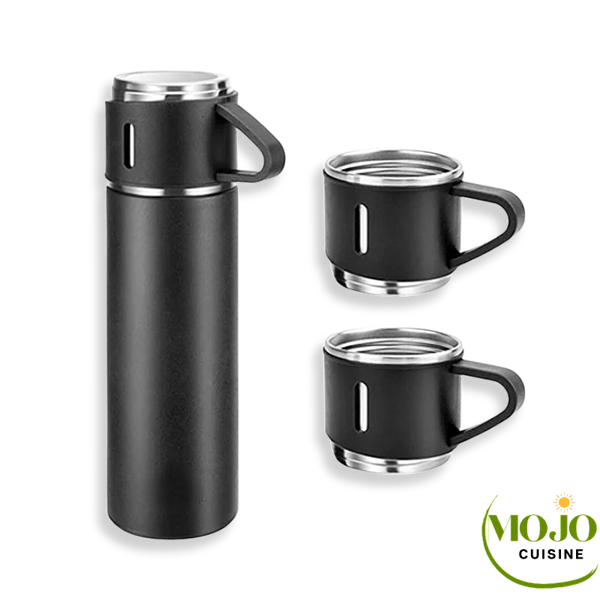 Gourde Isotherme 1,2L 'Tu Es Ma Caféine' - Acier Inox Double Paroi, Paille, Anse - Cadeau Personnalisé Café - 6